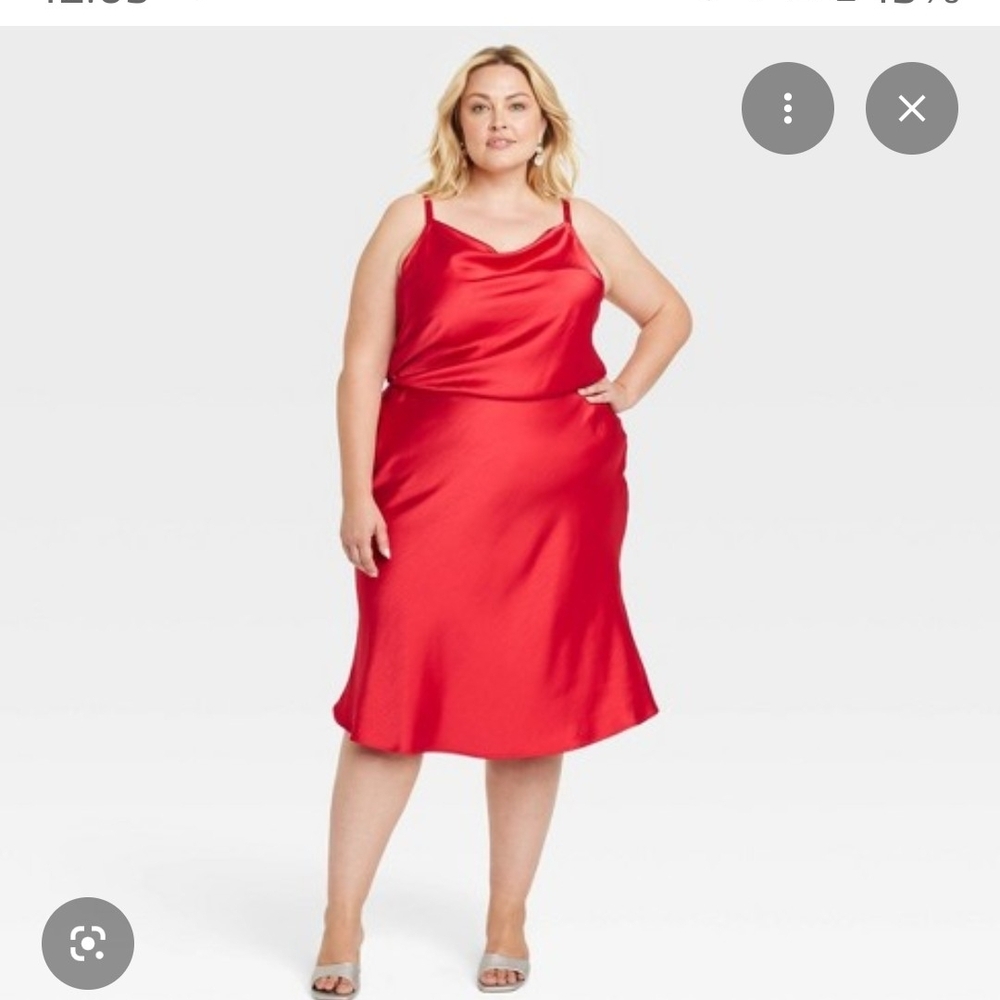 Ava & Viv Vibrant Red Midi Dress